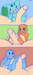 3_fingers 3_toes ambiguous_gender brown_eyes bulbasaur charmander claws feet feral fingers foot_fetish foot_play footjob genitals green_eyes group hi_res human humanoid_genitalia humanoid_penis interspecies male male/ambiguous male_only mammal nintendo penis pokémon_(species) pokemon pokemon_(species) pokemon_rgby pokephilia red_eyes sex signature smile solo squirtle toe_claws toes video_games zp92
