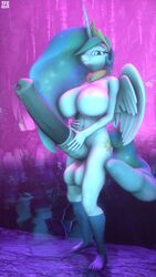 3d 9:16 alicorn animal_genitalia animal_penis anthro big_breasts breasts digital_media_(artwork) equid equine equine_penis friendship_is_magic furry futanari hi_res horn hyper intersex mammal my_little_pony penis princess_celestia_(mlp) solo source_filmmaker tfc0234 wings