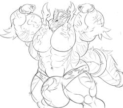 anthro balls big_balls big_bulge big_muscles big_penis bulge canid canine canis clothing dragon drazenvayne_(character) finger_ring flexing fusion genitals huge_balls huge_bulge huge_cock huge_muscles hybrid hyper hyper_balls hyper_bulge hyper_genitalia hyper_muscles hyper_penis male male_only mammal monochrome muscular navel penis sachiel_666 sketch small_wings solo underwear vein veiny_muscles wings wolf