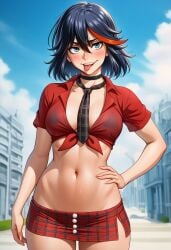 ai ai_generated bitch dumb kill_la_kill matoi_ryuuko school_uniform schoolgirl slutty tounge_out whore