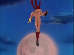 2girls gloves jumping kekko_kamen kekko_kamen_(character) mask masked_female running superheroine tagme video