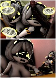 2boys 2girls big_breasts big_nipples big_thighs blush bottom_heavy breasts clothed clothing comic completely_nude dark-skinned_male dark_skin doggy_style drone english_text female female_focus female_robot glitch_productions high_resolution human human_is_better human_on_humanoid human_on_robot humanoid interspecies j_(murder_drones) large_breasts markings murder_drones naked nipples penis penis_size_comparison ponytails pussy qos qr_code queen_of_spades queen_of_spades_tattoo robot robot_girl screen_face sex sfm shocked shocked_expression short_hair shortstack source_filmmaker spade straight tail tattoo text text_bubble thick_thighs thighs twintails uncensored unseen_male_face v_(murder_drones) vaginal_penetration vaginal_sex white_body white_hair whiteweasel wide_hips yellow_eyes yellow_nipples