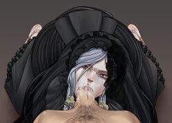 1boy 1boy1girl 1girls anonymous_male braid braided_hair crying crying_with_eyes_open cum cum_in_mouth cum_in_throat cum_inside deepthroat doll doll_girl doll_joints elden_ring elden_ring_nightreign fellatio female female_focus fully_clothed fully_clothed_female hi_res light-skinned_female light-skinned_male light_skin looking_at_partner looking_at_viewer looking_up male male/female oral oral_penetration oral_sex penis penis_in_mouth pov pov_eye_contact pov_male purple_eyes revenant_(nightreign) running_mascara runny_makeup sex simple_background tagme vaenerik_naarla white_hair