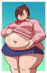 axel-rosered ayase_momo belly belly_grab dandadan fat_fetish momo_ayase obese obese_female tagme thick thick_legs thick_thighs thighs