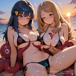 2026 2girls aegis_elysium afternoon ai-generated ai_art ai_generated ass beach big_breasts bikini bikini_bottom bikini_top blue_eyes blue_hair blushing_at_viewer blushing_female breasts brown_hair bukkake cleavage cloud clouds cum cute dawn_(pokemon) dawn_(pokemon_games) day entangled female female_only game_freak grabbing grabbing_breasts hair_ornament headpiece held_by_tentacles hi_res high_quality high_res high_resolution hips holding holding_breast holding_breasts horny hot huge_breasts large_breasts lewd long_hair monster mountain mountains multiple_girls naugty nintendo ocean ocean_waves ocean_waves_background octopus octopus_tentacles octopus_tentale one_eye_closed poke_ball poke_ball_print pokemon pokemon_dpa pokemon_dppt pokemon_dppt_(anime) pokemon_trainer pokemon_xy pokemon_xy_(anime) print rock rocks sand sea seaside seductive_look seductive_smile serena_(pokemon) serena_(pokemon_games) sexy sitting sky smiling smiling_at_viewer sperm sun sunlight sunset sunshine symmetrical_docking tangled_up tentacle tentacle_monster tentacles_around_breasts thicc thick thick_breasts thick_thighs thighs tiara very_long_hair water watermark waves wet wink yuri