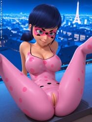 1girls 3d absurd_res ai_generated ass big_breasts bimbo_body blue_eyes blue_hair bottomless bottomless_female breasts busty curvy exposed_pussy fanart female female_only flashing girl highres huge_breasts ladybug_(character) light-skinned_female light_skin looking_at_viewer looking_down low-angle_view marinette_dupain-cheng miraculous:_tales_of_ladybug_and_cat_noir miraculous_ladybug outdoors public_exposure puffy_pussy pussy pussy_focus pussy_lips solo sweater thick vagina