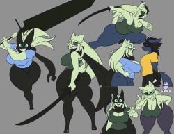 anthro anthro_only big_ass big_breasts breasts bubble_butt cleavage dewwy_(dewwydartz) dewwydarts dewwydartz female furry huge_ass huge_breasts lucario meowscarada mewtwo mia_(dewwydartz) naomi_(dewwydartz) pokemon pokemon_(species) tagme thick_thighs wide_hips