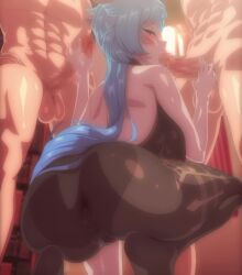 10_seconds 1girls 2boys 2d abs animated anime_style anonymous_male anus ass backless_leotard backless_outfit balls ballsack big_ass blowbang blowjob blue_eyes blue_hair blush bodystocking bodysuit breasts breasts_visible_through_clothing brown_skinned_female censored censored_genitalia censored_penis clothed_female_nude_male covered_anus cuck cuckold cuckold_pov curvy curvy_female curvy_figure edit erection eye_contact fellatio female gangbang ganyu_(genshin_impact) genshin_impact gif_version_available goat_horns group_sex handjob handjob_while_sucking horns huge_breasts indoors large_balls large_penis large_testicles leotard library light-skinned_female lighting long_hair looking_at_viewer looking_back loop looping_animation low_resolution lowres male medium_breasts mosaic_censoring mp4 multiple_boys multiple_males muscles muscular muscular_male nipples nude oral pantyhose pectorals penis pixelated_penis ponytail pov pov_eye_contact purple_hair pussy pussy_juice pussy_juice_drip pussy_juice_drip_through_clothes pussy_juice_trail short_video shorter_than_10_seconds skin_tight solo_focus sound sound_edit sound_effects squatting straight stroking_penis strong_male sucking_penis suit tagme testicles theobrobine threesome veiny_penis video video_game_character video_game_franchise video_games voice voice_acted wet wet_pussy