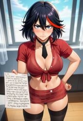 ai ai_generated classroom demanding dumb_girl homework kill_la_kill matoi_ryuuko school_uniform schoolgirl slutty