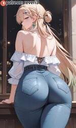 ai ai_art ai_generated artificial_intelligence back bangs bare_back bareback big_ass big_butt blonde_hair blue_eyes braless eyelashes female huge_ass huge_butt indoors large_ass large_butt long_hair looking_at_viewer lynae_(wuthering_waves) massive_ass massive_butt no_bra reveri3 sidelocks standing wuthering_waves yellow_hair