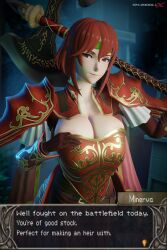 1girls 3d 3d(artwork) 3d_model 3d_render absurd_res armor armored_female axe bangs big_breasts big_titties breasts breasts_bigger_than_head cleavage clothed_female_nude_male fire_emblem fire_emblem:_mystery_of_the_emblem fire_emblem:_shadow_dragon_and_the_blade_of_light fire_emblem_heroes fire_emblem_shadow_dragon hd headband highres highresolution horny horny_female huge_breasts intelligent_systems large_breasts looking_at_viewer minerva_(fire_emblem) nintendo red_eyes red_hair shaddoll_x shaddollx text titties undressing