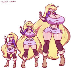 1girls ass_expansion big_breasts blonde_hair blue_eyes boots breast_expansion breasts cleavage color disney disney_channel expansion_sequence eyebrows_visible_through_hair female female_only giantess gravity_falls growth heart high_heel_boots high_heels huge_breasts jacket long_hair looking_at_viewer n647 nipple_bulge nipples_visible_through_clothing pacifica_northwest phone sequence smile smiling solo surprised thick_thighs thin_waist torn_clothes transformation very_long_hair voluptuous wide_hips