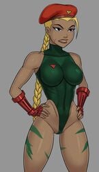 artemis_(dc) artemis_crock blonde_hair bodysuit cameltoe cammy_white_(cosplay) dc dc_comics dcau female leotard long_hair something_unlimited street_fighter sunsetriders7 young_justice