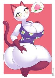 1girls animal_crossing anthro ass big_ass big_breasts breasts cleavage dat_ass female female_only furry huge_ass large_breasts looking_at_viewer looking_back nintendo olivia_(animal_crossing) rivyk thighhighs thunder_thighs voluptuous