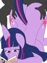 anal anal_sex anthro ass ass_up book butt_grab duo equid faceless_male female female_penetrated friendship_is_magic furry genitals hand_on_butt handmantoot hi_res horn male male_penetrating male_penetrating_female mammal my_little_pony nude penetration penis simple_background straight twilight_sparkle_(mlp) unicorn white_background