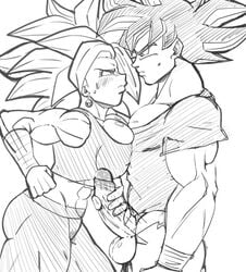 1boy 1boy1girl 1girls abs absurd_res biceps breast_press breast_squish breasts clothed clothed_male_clothed_female clothes clothing crop_top dragon_ball dragon_ball_super earrings female female_saiyan fusion handjob hips huge_breasts kefla legendary_super_saiyan looking_at_another looking_at_each_other looking_at_partner looking_up monochrome muscles muscular muscular_female muscular_male naughty_face potara_earrings pseudocel saiyan seductive serious shiny shiny_breasts shiny_hair shiny_skin shiny_testicles short_hair sketch son_goku spiky_hair super_saiyan super_saiyan_2 sweat sweatdrop sweating tagme testicles thick thick_ass thick_bottom_lip thick_hips thick_penis thick_thighs thigh_gap thigh_highs thighhighs thighs tight_clothing tournament_of_power ultra_instinct universe_6/universe_7 universe_6_saiyan/universe_7_saiyan white_background yoga_pants