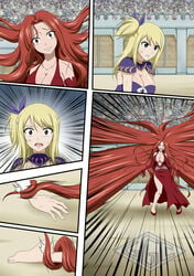 comic fairy_tail female flare_corona ggc imminent_rape lucy_heartfilia rape tentacle very_long_hair yuri