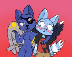 anthro feline furry furry_only myart original_character weather winged winged_cat yuri