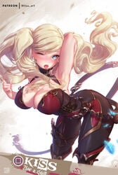 ann_takamaki atlus big_breasts blonde_hair blue_eyes bodysuit female female_only mitsu_art mitsuart persona persona_5 solo solo_female solo_focus twintails