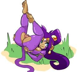 :3 ass_in_air blue_eyes butt butt_crack eduardo_squidwardo feet female gold_earrings monkey monkey_girl monkey_shantae pinup ponytail pubic_hair purple_fur purple_hair shantae shantae_(character) smooth_skin solo tagme thesquiddycipher tiara vagina wayforward