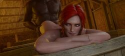 1boy 1girls 3d animated blender cd_projekt_red currysfm dark-skinned_male dark_skin doggy_style green_eyes interracial no_sound red_hair sex the_witcher the_witcher_(series) the_witcher_2 the_witcher_3:_wild_hunt triss_merigold uncensored video