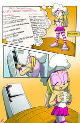 1girls anthro blonde_hair brown_eyes chef_hat eyes_closed female fidge freezer gaia_the_rabbit hedgehoglove kitchen page_2 pink_fur rabbit refrigerator smile tentacles tongue tongue_out