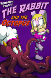 1girls anthro blonde_hair boobs bracelet bracelets breasts chef_hat comic cover_page fan_character female gaia_the_rabbit hedgehoglove leggings long_hair octopus original_character pink_fur rabbit skirt tentacle topwear