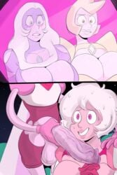 1futa 2koma 3girls blue_diamond_(steven_universe) blush blushing breasts cartoon_network cleavage detnox diamond_authority embarrassed futa_with_female futanari gem_(species) huge_breasts huge_cock humor kneeling large_breasts large_penis naughty_face nervous penis penis_grab pink_diamond_(steven_universe) seductive seductive_smile smile spinel_(steven_universe) steven_universe steven_universe:_the_movie sweating sweating_profusely torn_clothes yellow_diamond_(steven_universe)