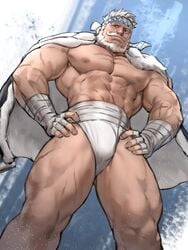 bara beard dopq granblue_fantasy hands_on_hips looking_down male_only muscular old_man soriz tagme yy6242