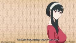 1boy 1girls 2d 2d_animation animated areolae bare_shoulders black_hair blonde_hair couch couch_sex cowgirl_position cum_in_pussy cum_inside english_subtitles erect_nipples hi_res highres husband_and_wife indoors japanese_voice_acting light-skinned_female light-skinned_male living_room loid_forger long_hair long_video longer_than_30_seconds longer_than_one_minute medium_breasts moaning open_mouth ranzanichan reverse_cowgirl_position riding short_hair shorter_than_two_minutes sound spy_x_family tagme twilight_(spy_x_family) video yor_briar yor_forger