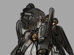 asazaz12_nsfw_(artist) blade grey_body grey_hair orange_eyes skibidi_toilet skibidi_wars titan_sonar_woman