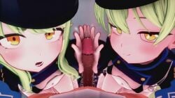 3d animated blue_archive handjob hikari_(blue_archive) loop multiple_girls nozomi_(blue_archive)