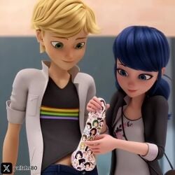 1boy1girl 3d adrien_agreste ai_generated big_dick big_penis black_shirt blonde_eyebrows blonde_hair blonde_male blue_eyes blue_hair boy censored censored_penis enjoying eyelashes female girl green_eyes grok grok_imagine handjob light-skinned_female light-skinned_male light_skin male marinette_cheng marinette_dupain-cheng masturbating masturbating_other masturbation miraculous:_tales_of_ladybug_and_cat_noir miraculous_ladybug pants_down penis short_hair smiling tagme teenage_girl teenage_male teenager testicles tiny_breasts tiny_tits twintails video white_clothes yallahs80