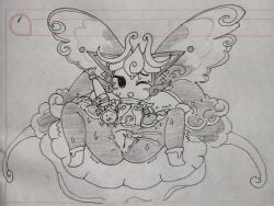 elemental_pixies marinmizu_(the_battle_cats) mizunade squirt squirting the_battle_cats traditional_art vibrator