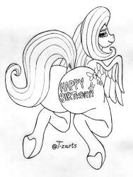 1girls animal_genitalia animal_pussy ass ass_bigger_than_head ass_focus ass_up cheeks drawing fanart fanart_from_twitter fluttershy_(mlp) my_little_pony pony ponytail sketch smile t-zarts wings