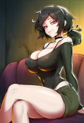 ai_generated ashley_graves busty choker female female_focus female_only grin male_pov necklace pink_eyes smug solo solo_female solo_focus teasing teasing_viewer the_coffin_of_andy_and_leyley
