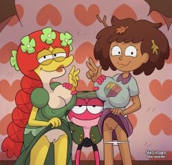 1boy 2girls age_difference amphibia anne_boonchuy asian asian_female big_breasts big_hair boner boner_in_pants braided_hair braided_ponytail breasts brown_hair dark-skinned_female dark_skin disney disney_channel dress dress_lift felicia_sundew female flower_in_hair frog frog_humanoid goggles goggles_on_headwear green_dress hairless_pussy hand_sign hat human_female large_breasts leaves_in_hair lipstick long_hair looking_at_viewer male messy_hair milf miniskirt mother nipple nipples_visible_through_clothing no_panties no_panties_under_dress orange_hair panties panties_around_legs panties_around_thighs panties_pulled_down pink_body pink_skin posing_for_the_viewer presenting presenting_pussy puffy_hair pussy school_uniform short_hair shorts size_difference sketchtoons skirt_lift sprig_plantar squeezing_breast stick_in_hair sticks_in_hair teen teenager thai_female wallpaper white_panties yellow_body
