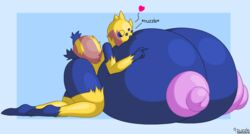 1girls 9-puzzle breast_expansion breasts female female_focus female_only galvantula huge_breasts hyper hyper_breasts nintendo nipples pokémon_(species) pokemon rubbing text thick_thighs thighs