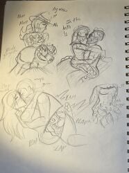 bathing biceps cowgirl_position frankie_jupiter_conagher_(tf2_oc) missionary_position nude oc oc_x_canon self_insert sketches slapping_ass sniper_(team_fortress_2) tattoos tf2_oc tf2oc