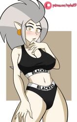 1girls ai_assisted ai_generated ass blacked blacked_clothing breasts cleavage disney disney_channel earrings eda_clawthorne edit female grey_hair grok hair large_breasts long_hair looking_at_viewer mature mature_female milf navel nipples nipples_visible_through_clothing oerba_yun_fang pale_skin panties raydonxd solo sports_bra the_owl_house thick_thighs voluptuous white_hair wide_hips witch_(the_owl_house) yellow_eyes