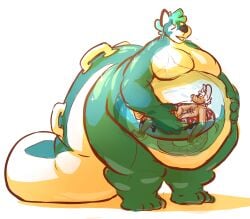 anthro belly big_belly big_butt big_tail butt canid canine dessert doughnut duo eyes_closed facial_piercing floating food fox gerrark hand_on_belly handles_on_tail inflatable inner_tube internal joe_(joebluefox) joebluefox male male/male mammal moobs murid murine nose_piercing nose_ring overweight overweight_male pastry pear-shaped_figure pecs piercing rat ring_piercing rodent septum_piercing septum_ring tail thick_thighs vore water wide_hips