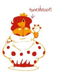 toneshroon princess_peach princess_toadstool mario_(series) super_mario_bros. super_mario_bros._(nes) nes nintendo nintendo_entertainment_system ghostfluff0 chubby chubby_female nipples nipple_bulge areolae breasts big_breasts stomach thick_thighs thighs clothed clothed_female limited_palette tagme