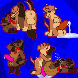 anal anal_penetration anthro balls big_balls big_penis bodily_fluids brown_body brown_fur canid canine canis cum cum_from_ass cum_from_mouth cum_from_nose cum_in_ass cum_in_mouth cum_in_nose cum_inflated_belly cum_inflation cum_inside cum_on_ground domestic_dog doodle_(doodledoggy) doug_polaris dougpolaris duo ejaculation excessive_cum excessive_genital_fluids from_front_position fur genital_fluids genitals hi_res holding_leg inflation knot knotted_penis leaking_cum lying male male/male mammal maned_wolf missionary_position on_back penetration penis precum sex standing wolf