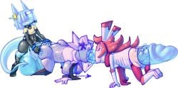 2025 aliasing all_fours all_the_way_through alpha_channel anal anal_penetration anal_tugging anthro anus balls big_balls big_penis bitwily blue_balls blue_body blue_hair blue_penis butt butt_grab clenched_teeth clothing demon digital_media_(artwork) dipstick_ears dithering ear_markings erection felid feline female female_anthro female_penetrated furgonomics gaping gaping_anus genitals ghost gloves group group_sex hair hair_over_eye hand_on_butt handwear huge_balls huge_penis humanoid hybrid hyper hyper_balls hyper_genitalia hyper_penis kai_(bitwily) legwear male male/female male_penetrating male_penetrating_female mammal multicolored_ears penetration penile penile_penetration penis penis_in_ass penis_in_mouth pink_hair red_hair scarf sex shirt simple_background spirit standing teeth thigh_highs threesome topwear translucent translucent_body translucent_penis transparent_background trio vein veiny_penis vulva white_clothing white_shirt white_topwear