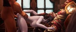 1girls 2boys 3d animated auril_(artist) being_watched camera_flash clothed_male_nude_female draenei draenei_female fellatio female human human_(world_of_warcraft) male_penetrating purple_skin sound spitroast tagme threesome vaginal_penetration video world_of_warcraft