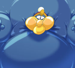 anthro avian bird dededeloon hi_res inflated_belly inflation king_dedede kirby_(series) male male/male nintendo overweight overweight_anthro overweight_male penguin shirtless solo