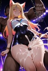 ahri ahri_(league_of_legends) ai_generated aphrodisiac asphyxiation big_penis blue_leotard bodysuit bondage brain_fuck brainwashing brown_hair cum cum_everywhere cumshot cute detailed_background dominant dominant_female evil_smile eyes_rolling_back female femdom fox fox_ears fox_girl ftdeathai green_eyes green_hair hypnosis hypnotic_eyes k/da_ahri k/da_series league_of_legends leotard magic magic_circle male mind_break mind_control mindfuck penis pheromones post-orgasm post-orgasm_torture red_eyes rope rope_bondage small_breasts smug standing story submissive submissive_male text thick_thighs thigh_sex thighjob younger_female
