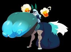 absurd_res alcohol anthro areola bangs barbell_piercing beer beer_mug beverage big_areola big_breasts big_butt big_nipples big_tail black_body black_fur black_nose black_sclera blue_areola blue_body blue_fur blue_hair blue_nipples breasts butt canid canine cleavage cleavage_overflow clothed clothing dipstick_tail exposed_breasts eyewear facial_tuft female fox front_view fur genitals glasses hair hi_res holding_object huge_areola huge_breasts huge_nipples huge_tail hyper hyper_areola hyper_breasts ill-fitting_clothing jdwalkrat legwear long_ears long_hair looking_at_viewer louise_lupine mammal markings nipple_dip nipple_piercing nipples orange_eyes piercing pint plump_labia puffy_areola solo standing stockings tail tail_markings teal_body teal_fur thick_thighs thigh_highs three-quarter_view topwear tuft vulva wearing_glasses white_body white_fur