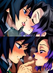 1boy 1girls about_to_have_sex ai_generated aoli bedroom black_hair blush blush_lines blushing breath breath_cloud butterfly_hair_ornament closed_eyes clothed couple demon_slayer drool drool_on_face drool_string drooling drooling_tongue face_focus female female/female finger_in_another's_mouth finger_to_mouth giyushino hetero heterosexual imminent_sex kimetsu_no_yaiba kiss kissing kochou_shinobu looking_pleasured lovers loving_it male male/female male_on_female moan moaning moaning_in_pleasure passionate passionate_couple passionate_kiss pleasure pleasure_face pleasured pleasured_face pleasured_male saliva saliva_on_tongue saliva_string saliva_trail seductive seductive_expression seductive_eyes seductive_gaze seductive_look seductive_smile straight tomioka_giyuu tongue tongue_kiss wanting_cock wanting_more wanting_sex