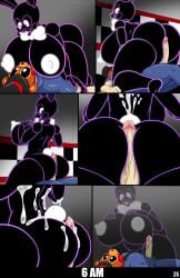 1boy 1boy1girl 1girls animal_humanoid animatronic anthro ass assjob between_buttocks buttjob five_nights_at_freddy's five_nights_at_freddy's_2 hot_dogging humanoid male male/female nightguard rabbit rabbit_girl rabbit_humanoid rule_63 scottgames shadow_bonnie straight thegeckodemon thegeckoninja